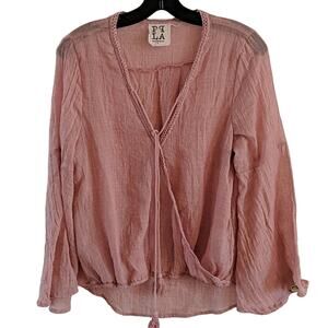 EUC PPLA Aja Woven Top Blush, S